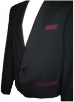 Blazer curto com dupla cor